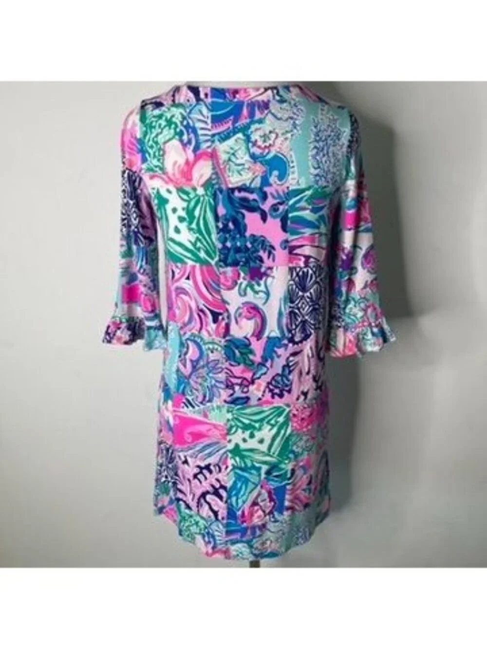 Lilly Pulitzer Girls Mini Sophie Ruffle Dress Patch to Match Size XL 12-14